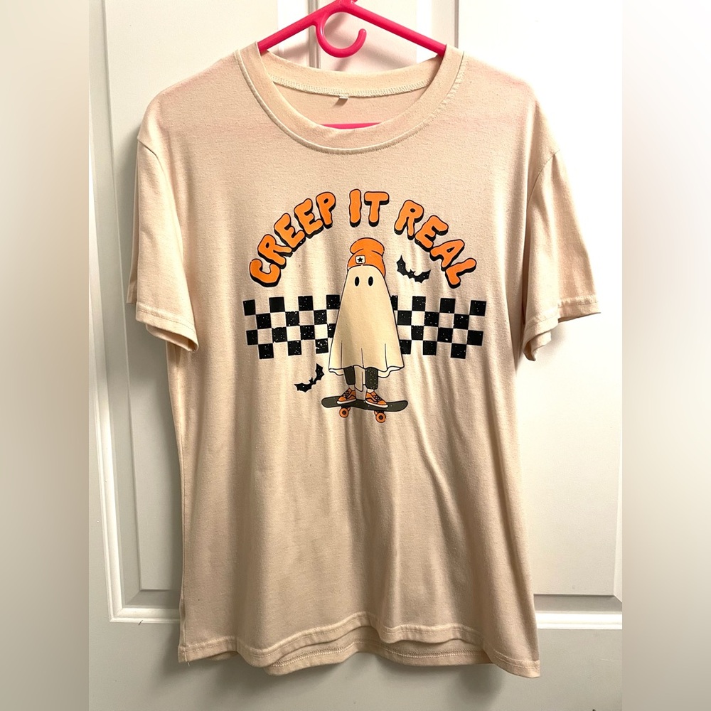 Creep it Real Ghost Skater Spooky T-shirt Halloween T-Shirt